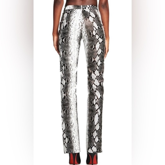 I..AM.GIA faux leather snake print flare pants grey and white - Picture 3 of 11
